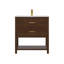 Meuble-lavabo simple 31 po en noyer avec surface en composite Aastha-242859886