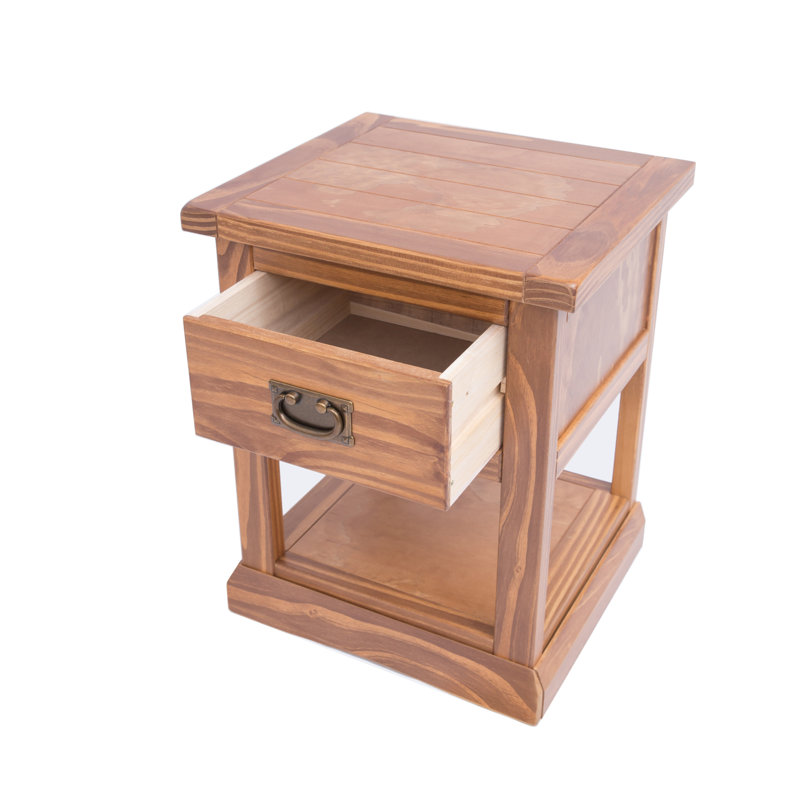 Espinosa 45 cm W Bedside Table, Walnut