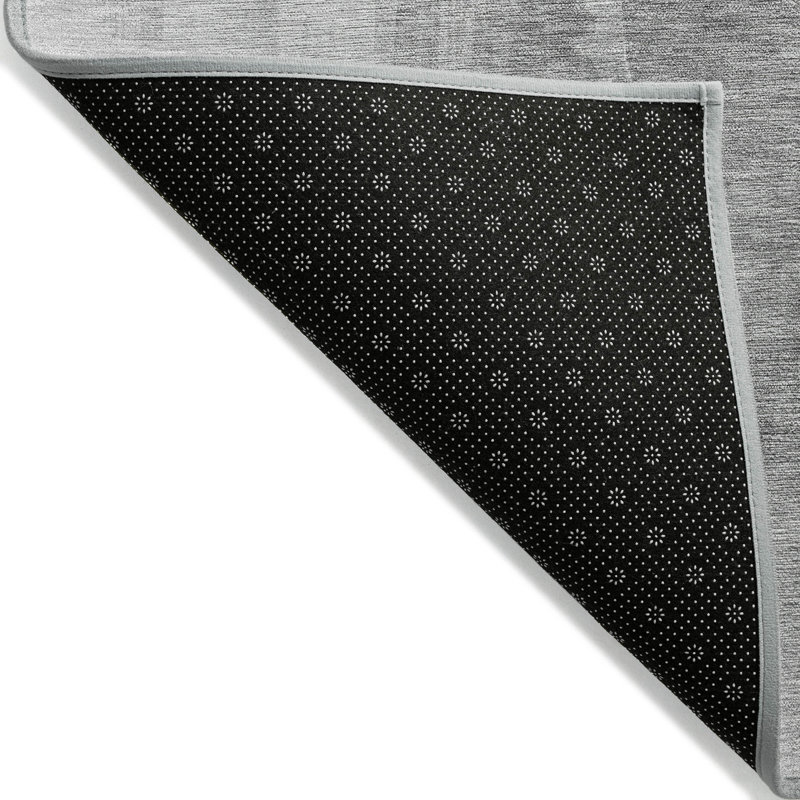Gray Synthetic Flat Woven Washable Indoor/Outdoor Rug 20" x 30"