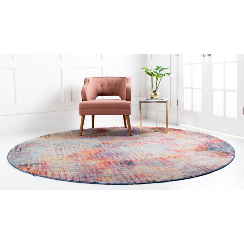 Downtown Abstract Indoor Rug, Round 8'