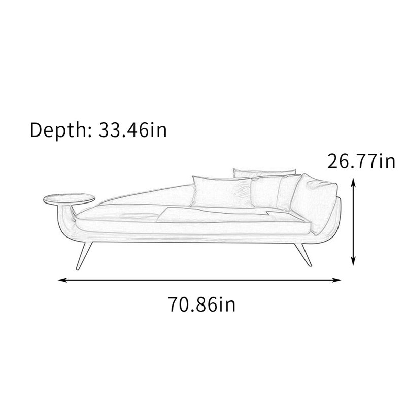 Méridiennes d'intérieur avec plateau, Orienté à droite