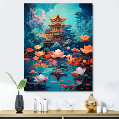 " Ancient Asiantemple Blossoming Flowers I "