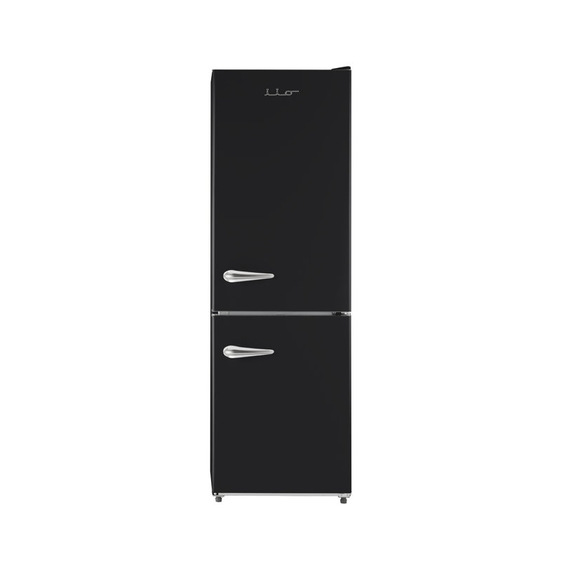 Iio 24" 11 Cubic Feet Smudge-Resistant Bottom Freezer Refrigerator, Right, Black