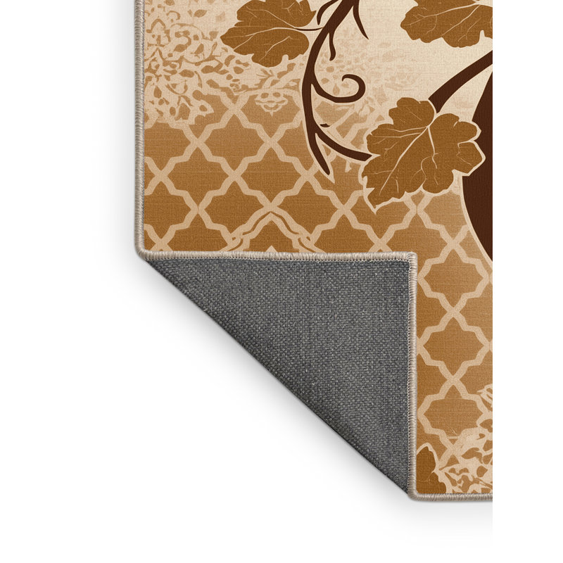 Tapis moelleux moelleux d'inspiration mondiale Calvin Grapevine - beige, 5 x 7