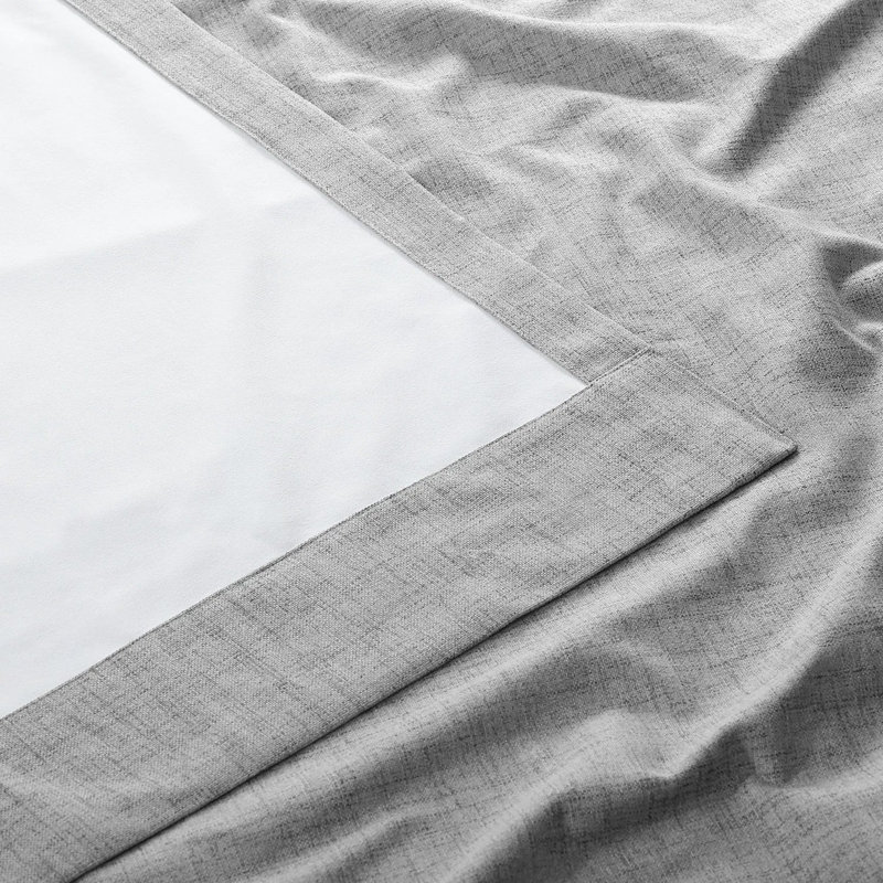 Bodwar Grommet Thermal Cross Linen Weave 100% Blackout Curtains for Bedroom & Living Room Curtains - Single Panel Drapes