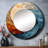 Collaged Spiral - Colourful Abstract Round Mirror Wall Decor Print-99619284