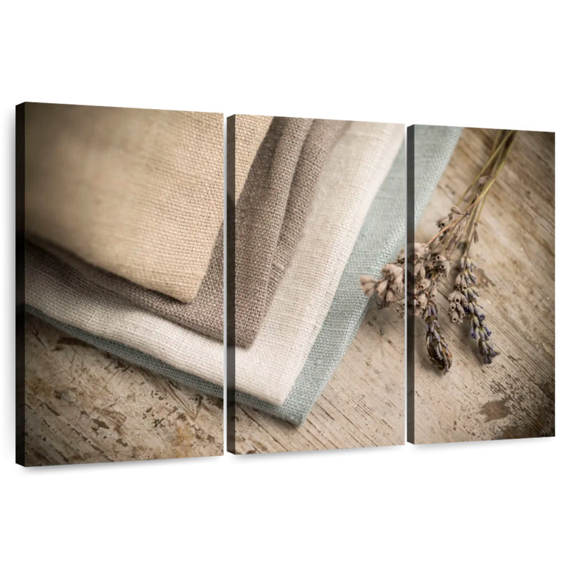 Senne Neutral Colored Fabrics, 42" H x 65" W
