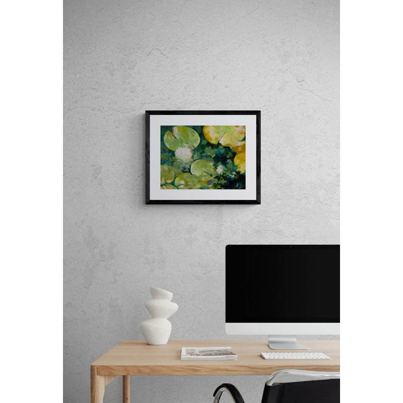Lotus Pond Serenity Series V by Ruth Hayes, Black Framed Paper, 16" H x 20" W