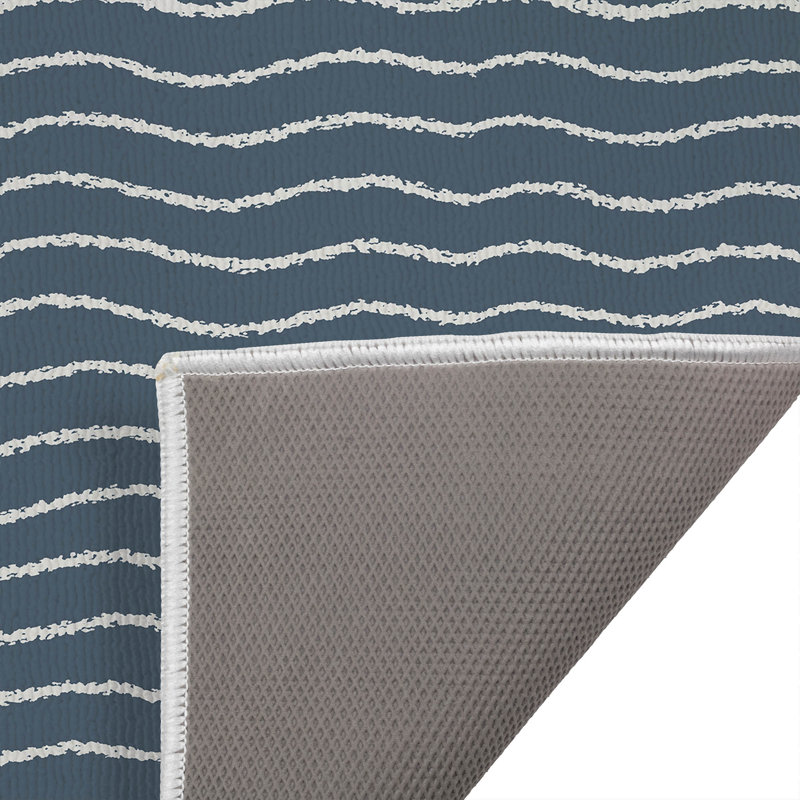 Wave Grunge Outdoor Doormat, 17" W x 24" L, Blue