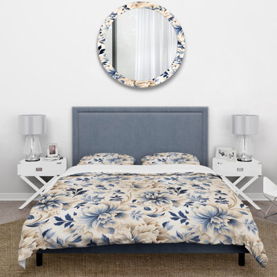 Ensemble de housse de couette Petal Symphony Blue Damask Harmony - Damask