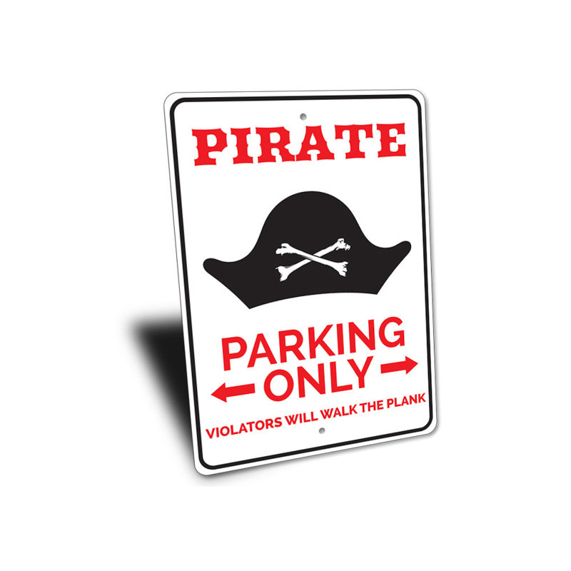 Panneau de pirate en aluminium, H 10 po x l 14 po x P 0,04 po