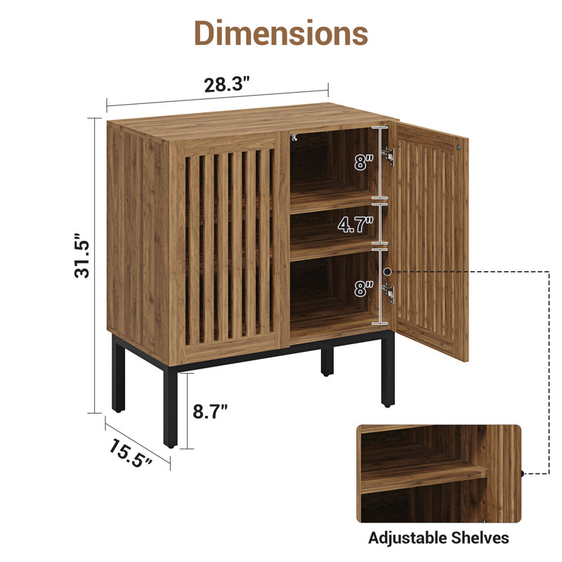  Buffet avec 2 portes et tablettes réglables