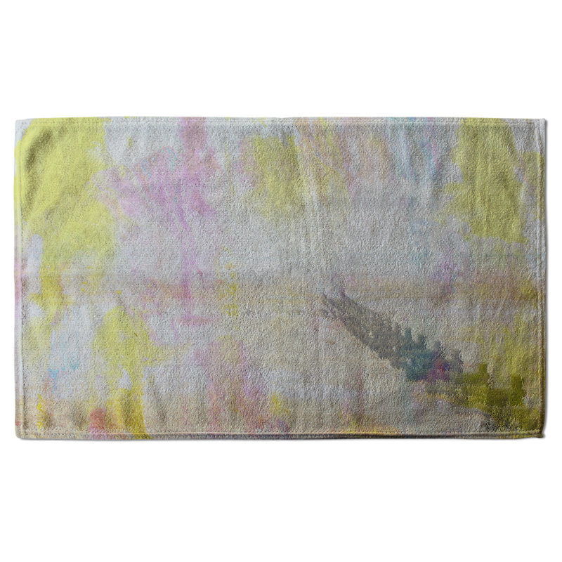Cotton Tea Towel Kitchen Towel, Grey/Yellow