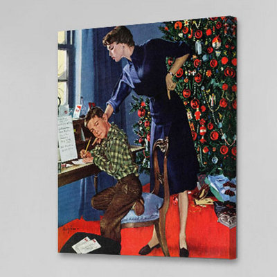Christmas Thank You Notes by George Hughes Print on Wrapped Canvas