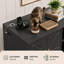 Enceinte de litière pour chat, grande armoire pour bac à litière autonettoyant, à l'épreuve des chiens avec prise latérale et cordon de 5 pi, conception en croix-131579408
