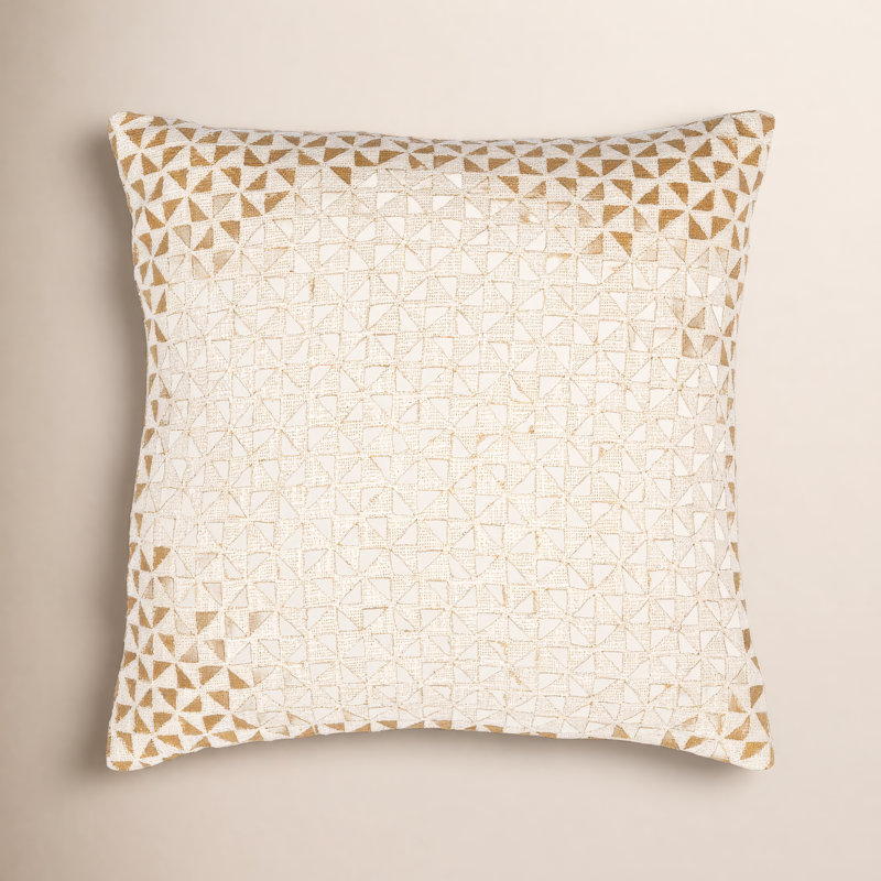 Coussin Zetta, Beige / Chameau, 20 po x 20 po, Polyester/ bourre en polyester