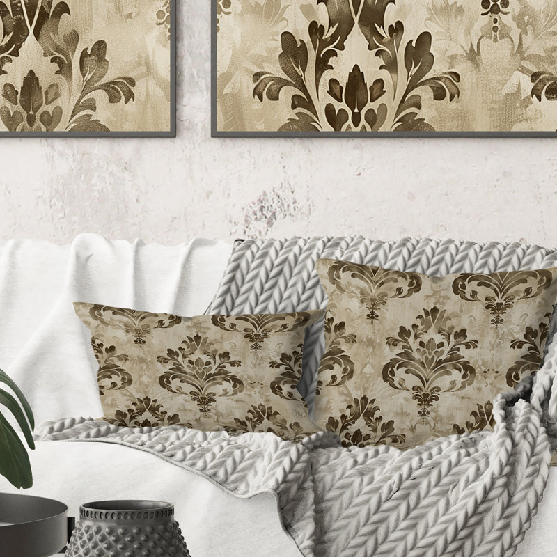 Coussin Damask Glam Patten I - Glam, Brun