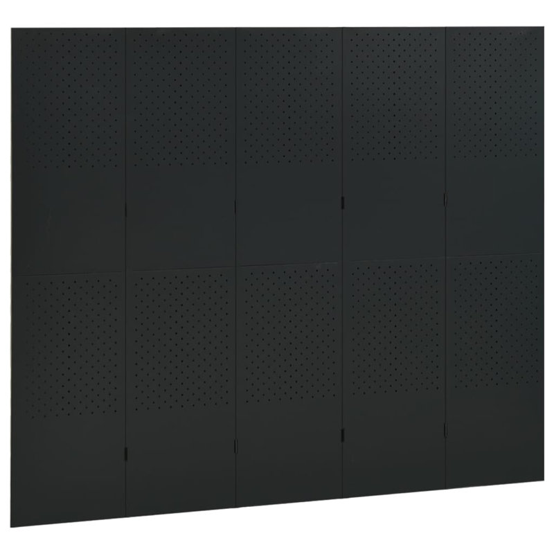 Cassiah 180cm H Folding Room Divider, Black, 5