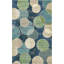Tapis bleu marine / beige / vert à pois Dews-2030881010