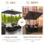 Parasol solaire brun clair de 9 pi x 7 pi avec lumières à DEL et fonction d'inclinaison pour l'amusement extérieur - patio, jardin, terrasse, cour, piscine, plage à DEL, 7 pi et manivelle, selon la couleur