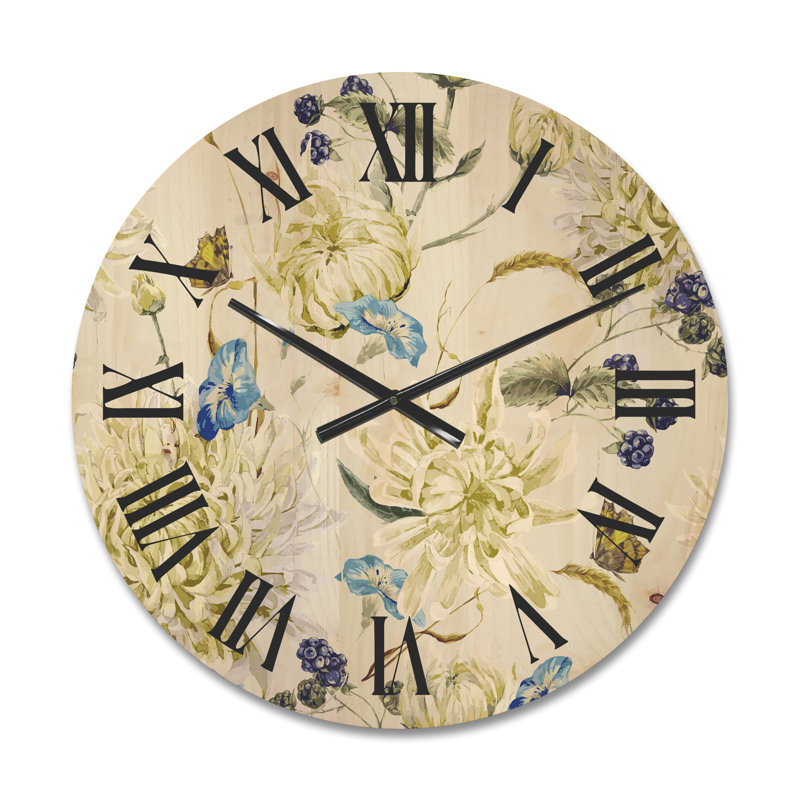 Horloge murale en bois Chrysanthemus II, Moyen