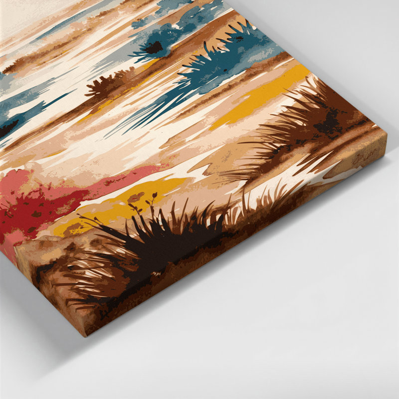 Watercolor Landscape 93 Beige Canvas Wall Art, 11" H x 14" W