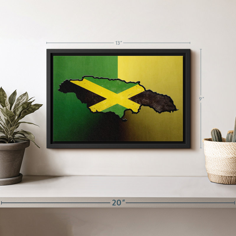 Drapeau jamaïcain, impression sur toile, H 9 po x l 13 po