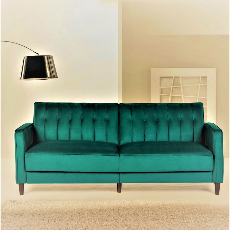 Cornell 81'' Upholstered Sleeper Sofa, Green