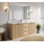 Ensemble de meuble-lavabo cannelé double 60 po avec comptoir en quartz et lavabos en porcelaine 60 po-131226846-131226851