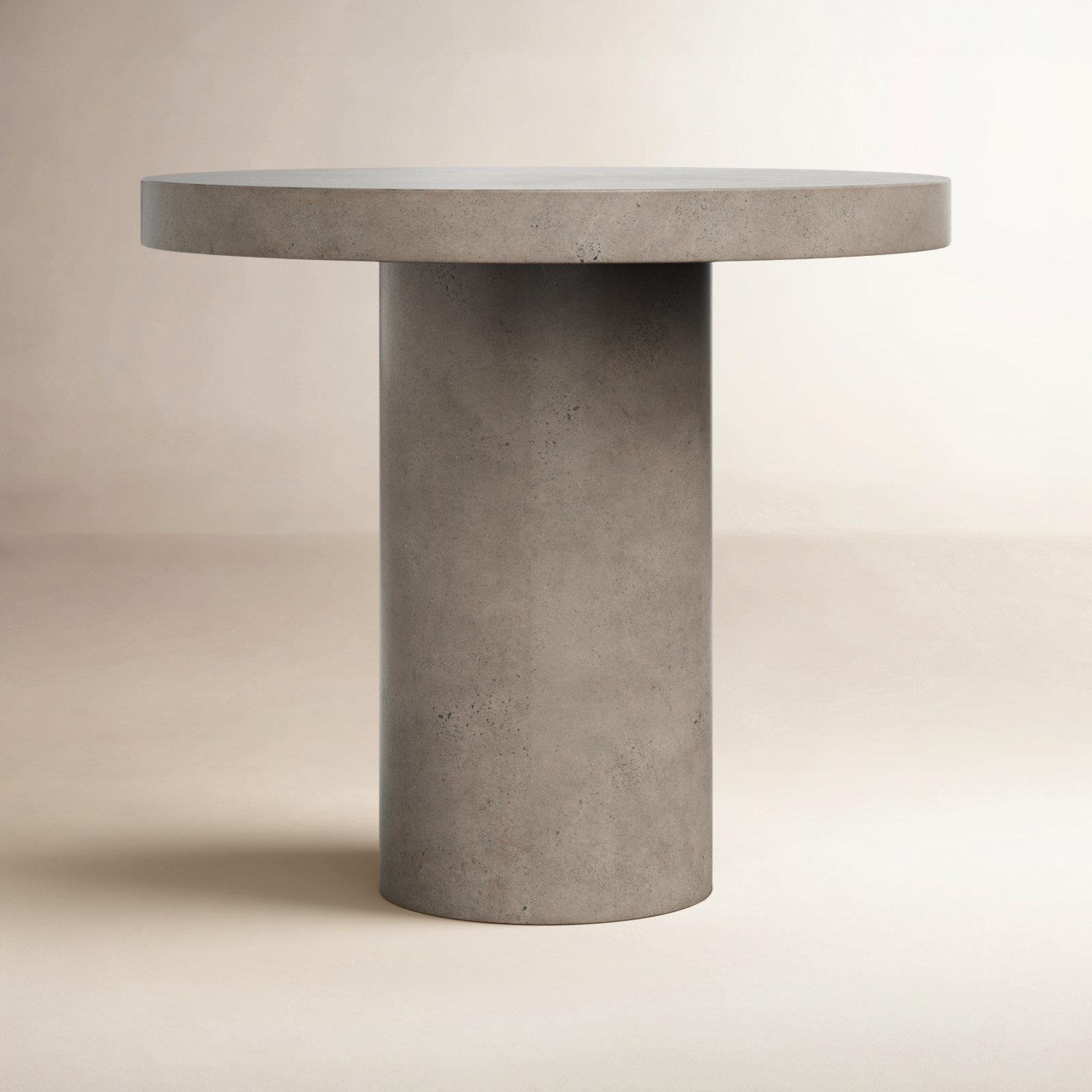 Kareen Concrete Pedestal Dining Table, Dark Gray, Bar Table (41.75" Height), 47.25" Round