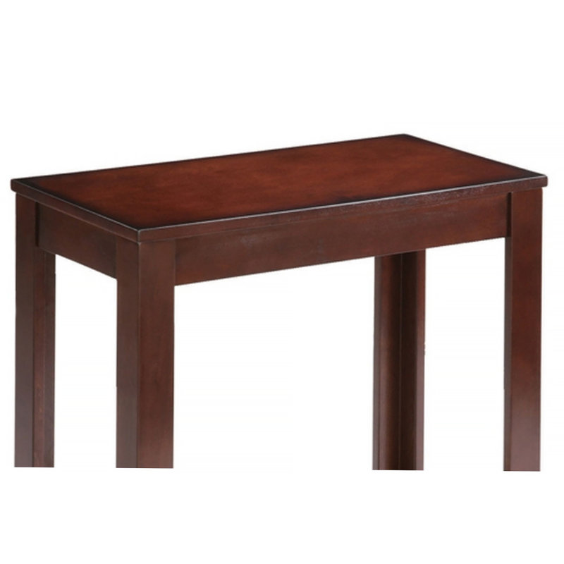 Table d'appoint / table de bout en bois de 24 po de hauteur, design traditionnel, cerisier foncé, Brun