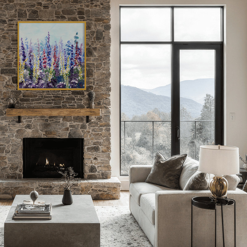 Nature Inspired "Meadow Glow" Canvas Wall Art By , 12" H x 12" W, Framed Canvas, Gold
