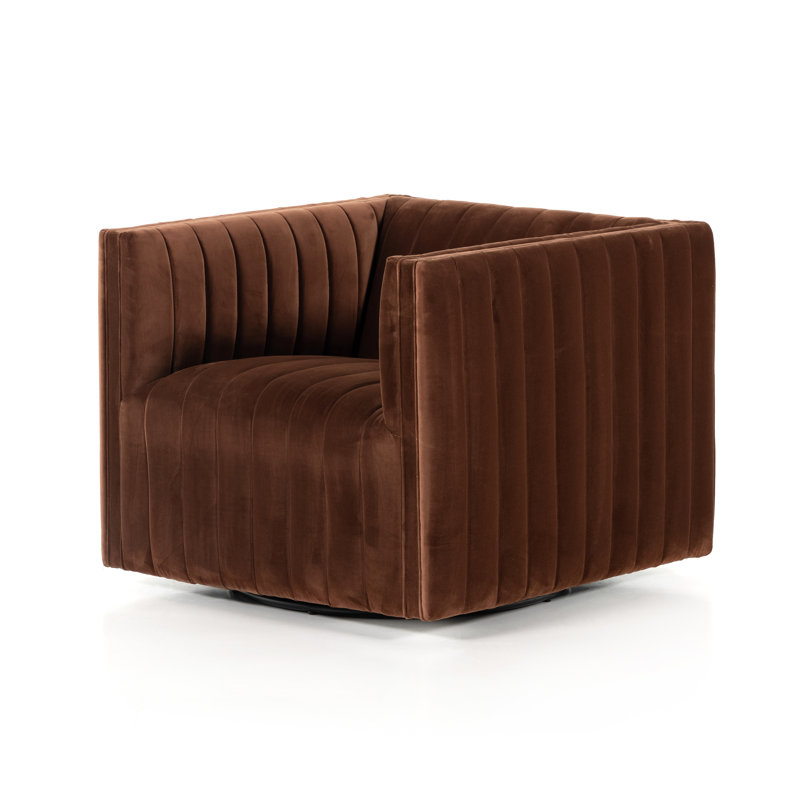 Augustine Swivel Armchair, Surrey Auburn Cotton Blend