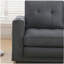 Canapé-lit futon convertible 3-en-1, causeuse capitonnée gris foncé avec canapé-lit escamotable, canapé-lit pliable avec poches latérales et porte-gobelet pour petits espaces
