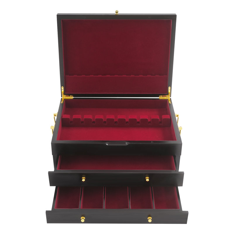 3-Tier Wooden Silverware Storage Box