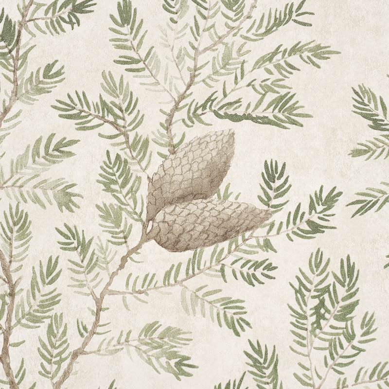 Pinewood Floral Paper Wallpaper Roll, Spruce
