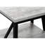 Table d'appoint de salon moderne avec stratifié gris et métal noir décoratif pour un look élégant
