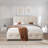 Eural Upholstered Platform Bed with Classic Headboard and 4 Drawers, No Box Spring Needed, Linen Fabric, Queen Size-438307428