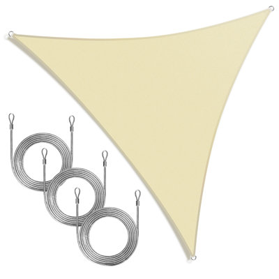Amgo Triangle Sun Shade Sail with Rope 200 GSM, 95% UV Blockage
