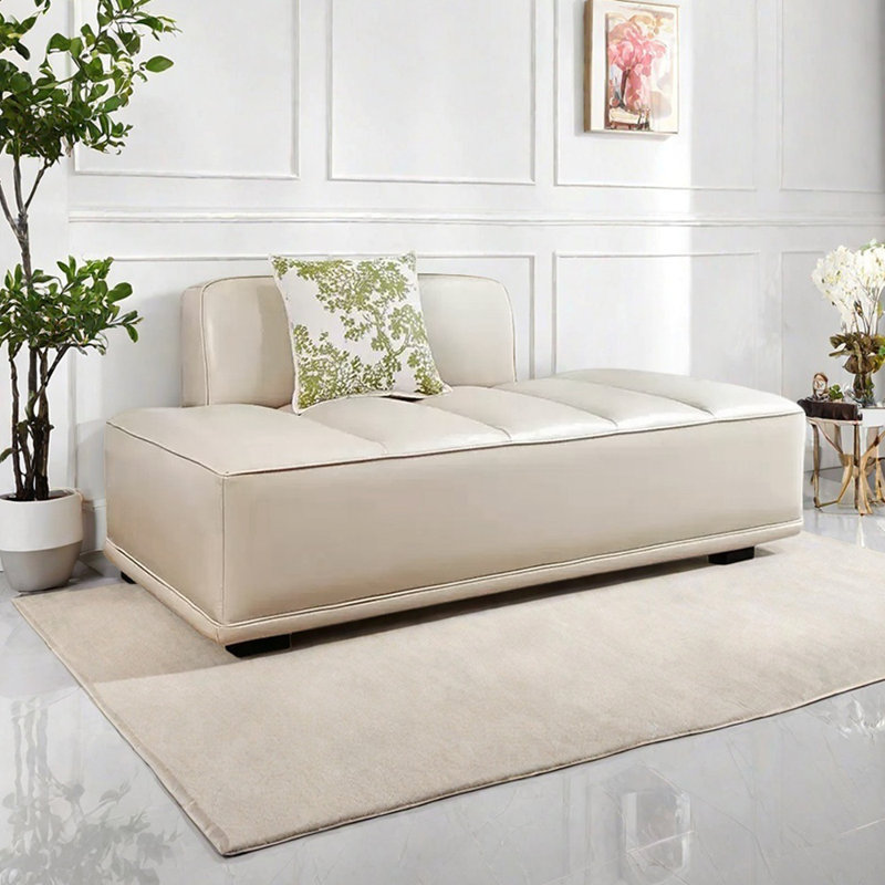 Chaise longue spacieuse pour l'intérieur en similicuir, Orienté à gauche (vu de face)