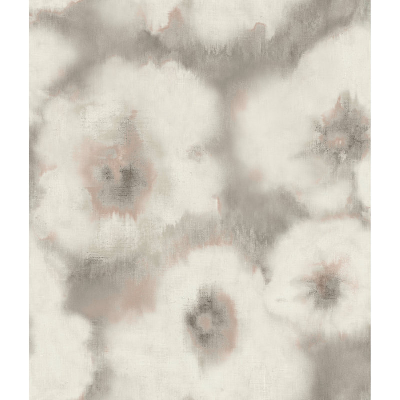 Blended Floral Floral Wallpaper Roll, Clay