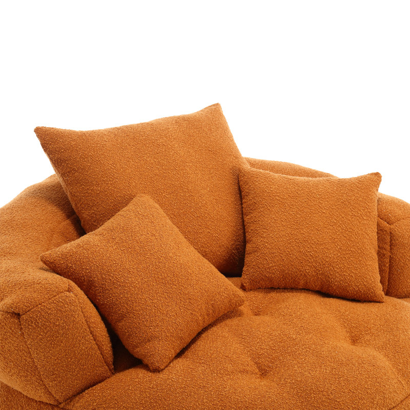 Canapé-lit simple Chenille, Boucle orange