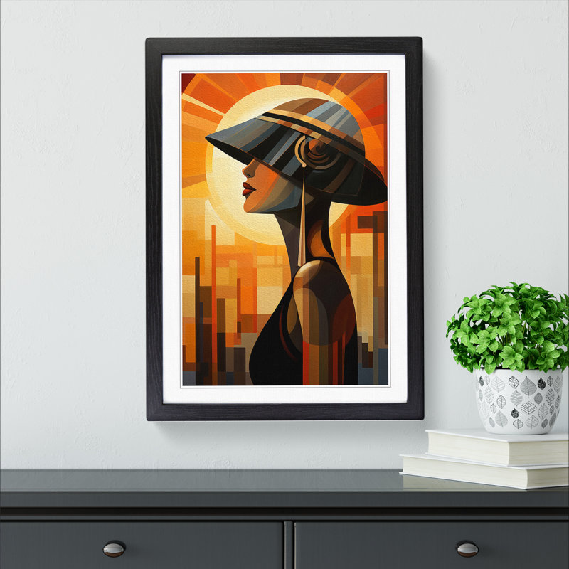 Single Picture Frame Print on Wood, 46cm H x 34cm W, Black Framed