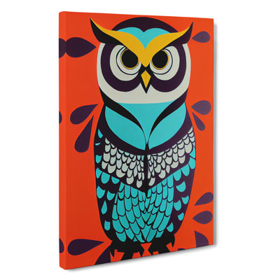 XC1022-1620X Colourful Owl Art No.3 Abstract 1 Piece Wrapped Canvas Wall Art