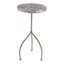 Table d'appoint ronde moderne sur pied pour salon - Petite table d'appoint élégante avec accent décoratif pour coin lecture - 61 cm, bleu et argent