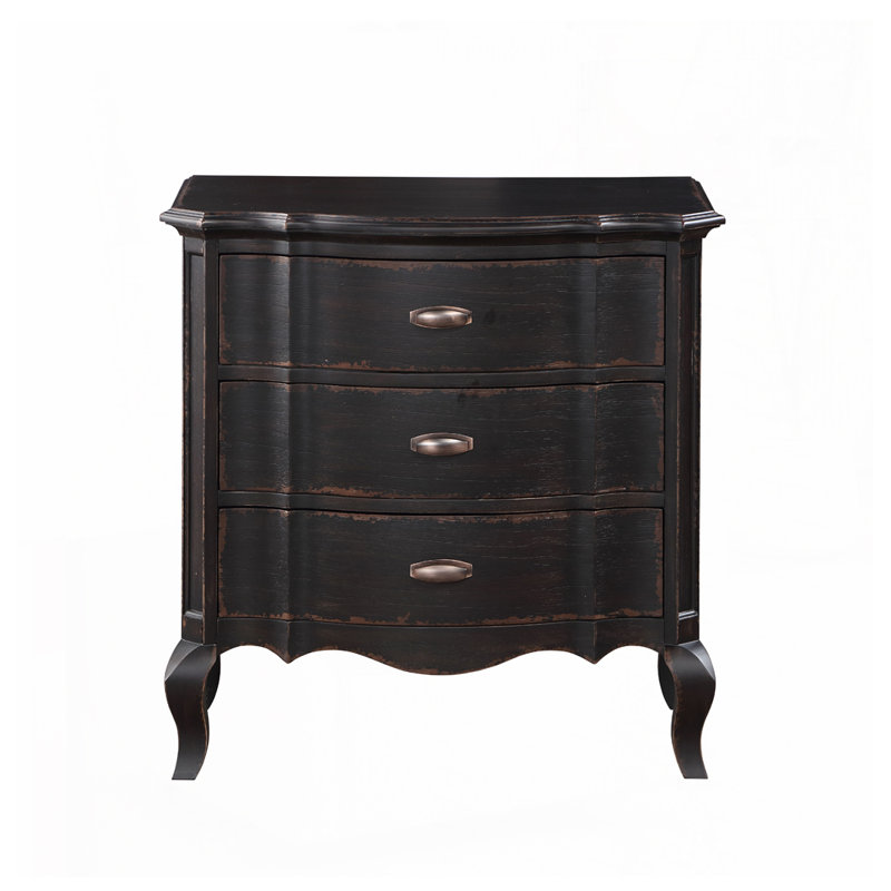Table de chevet au fini noir antique, Noir antique