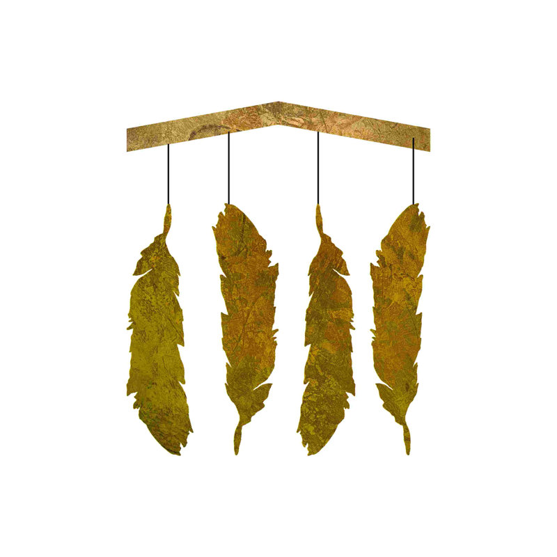 " Hanging Feathers ", 12" H x 8" W  