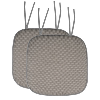 Honeycomb Memory Foam Non-Slip 16" x 16" Chair Cushion Pad with Ties