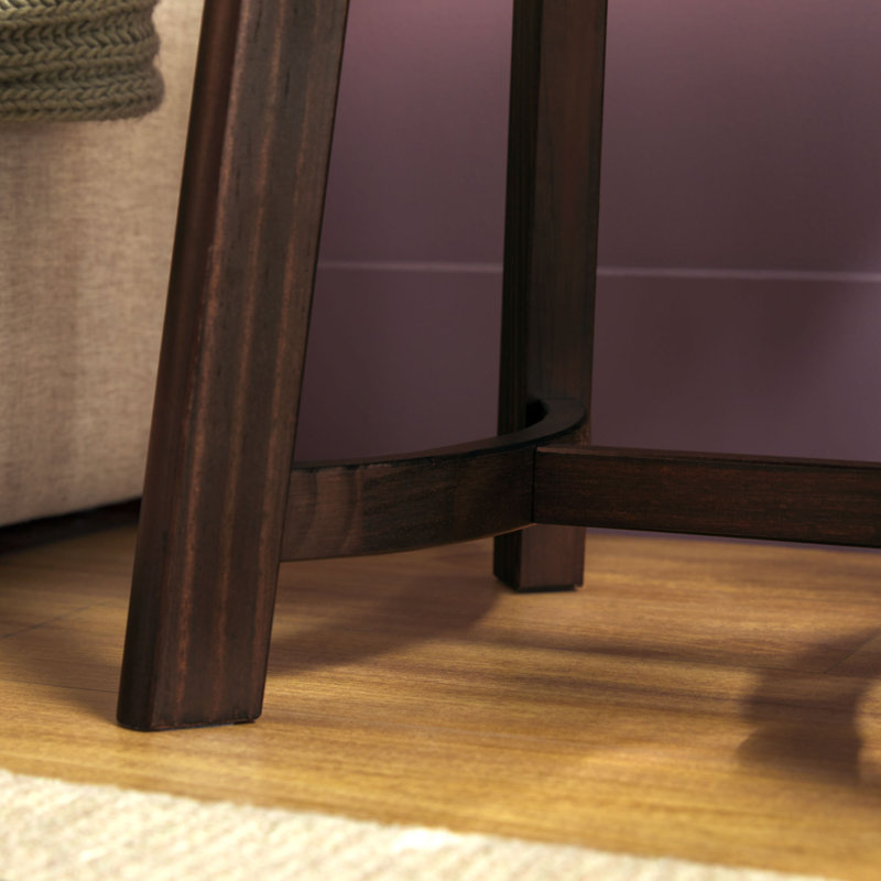  Table d'appoint carrée en bois massif rustique Modern Farmhouse , Espresso
