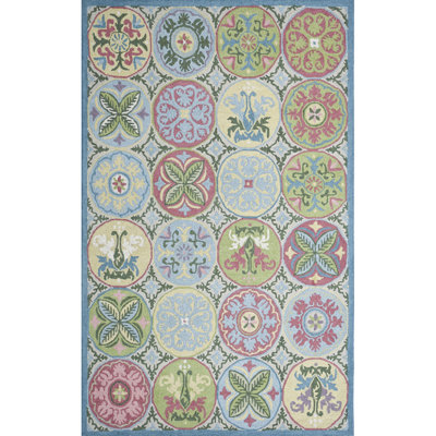 Mosaic Tiles Handmade Hand Tufted Wool Pastel Rug